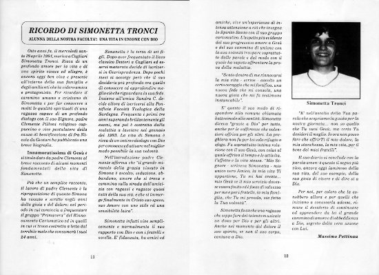 Le pagine 11 e 12 del notiziario pagine notiziario