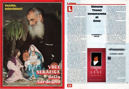 La copertina e la pagina 32 della rivista pagine rivista