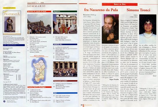 Il sommario e la pagina 34 della rivista sommario rivista